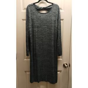 GAP Women's Size XL Green Softspun Long Sleeve Twist Open Back Midi Dress